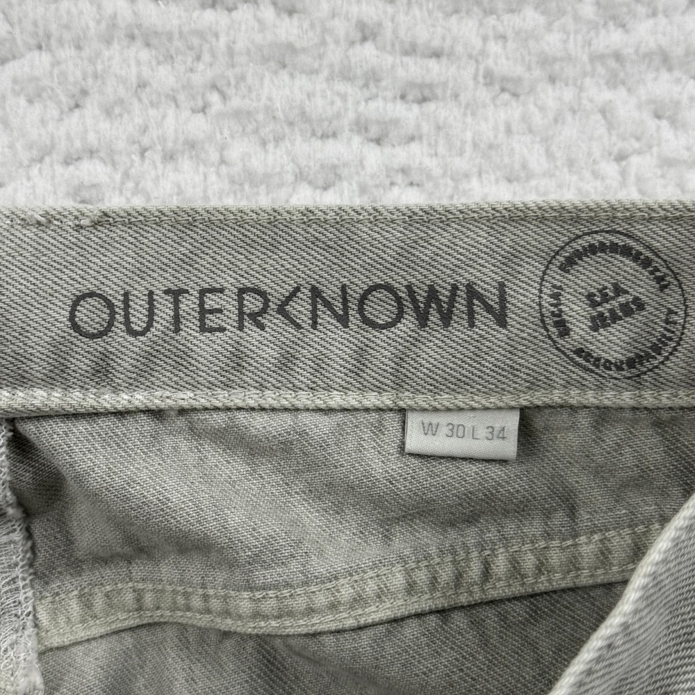 Outerknown Jeans Mens 30x34 Sage Gray Mid Rise Drifter Tapered Fit Preppy - Picture 8 of 12